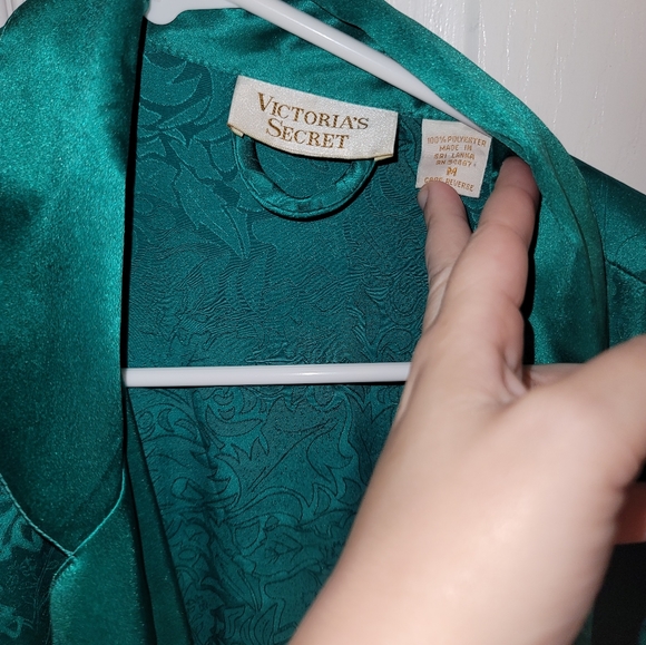 Vintage rare Victoria secret floral robe emerald green - Picture 7 of 9